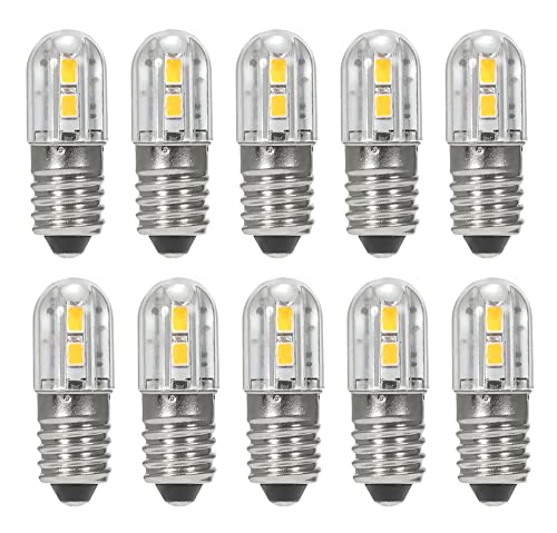 ShuoHui Schraubsockel E10 5730 LED - Ersatz Beleuchtung warmweiß 3200K Sparlampe - 6V Lampe Birne (2) von ShuoHui