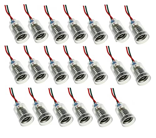 E10 Lampen Sockel LED Screw-Mount Klein Leuchtmittel-Halterung Fassung Mit Draht Light Base für Home Experiment Elektrischen Test Zubehör (20) von ShuoHui