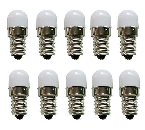 ShuoHui 10 Stück AC/DC E10 Miniatur-Schraub-LED-Lampen Taschenlampen 0,2 W 3000K E10 LED Leuchtmittel 12V Warmweiß, von ShuoHui
