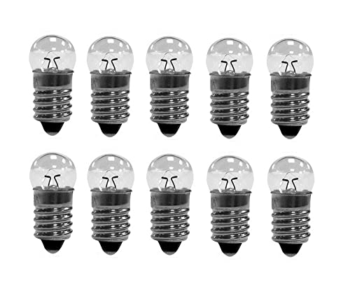 ShuoHui 10 Stück E10 DC 0,3 A warmweiße Glühbirnen Miniatur Schraube Glühlampe Glühbirne (4,8 V) von ShuoHui