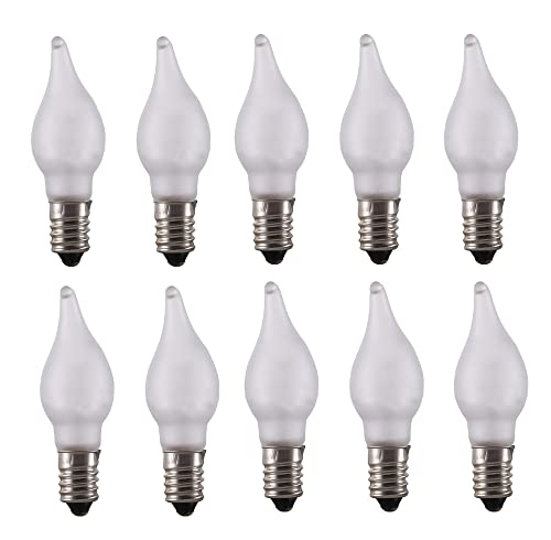ShuoHui 10x E10 LED Lampe Ersatz Glühbrine Glühlampe bogen Lichterkette Schwibbogen 0.2W 10-55V AC WarmWeiß 20LM von ShuoHui