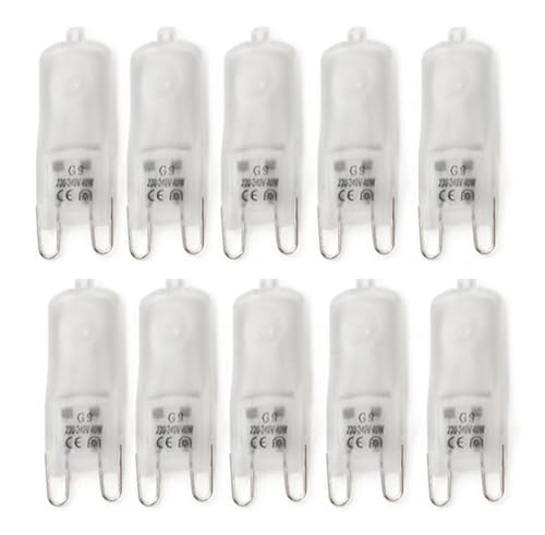 ShuoHui 10x G9 230V 20W HalogenLampe Halogen Leuchtmittel HaloPin Frosted Ersatz für Abstrahlwinkel Warmweiß - 2700K 10 Stück von ShuoHui