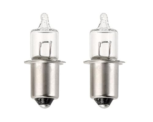 ShuoHui 2er-Pack Halogen-HS3-Miniatur-Glühbirnen, 6 V 2,4 W/0,4 A/PX 13,5 s P13,5s P13.5S 6V 2.4W (6, Volt) von ShuoHui