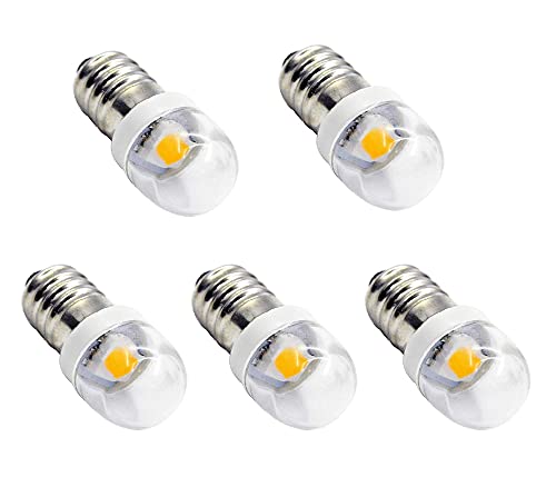 ShuoHui 5 Stück E10 Sockel LED Lampe 1W 3V 6V 12V Warmweiß Taschenlampe Scheinwerfer Scheinwerfer Mini Scheinwerfer Taschenlampe Lampen ersetzen (3 Volt) von ShuoHui