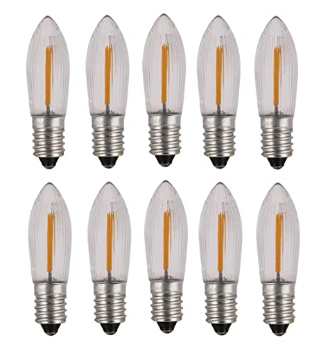 ShuoHui E10 COB LED Filament Ersatz-Riffelkerze für Lichterketten mit 15+16 Brennstellen warmweiß 14V to 55V 0,2 W (7) von ShuoHui