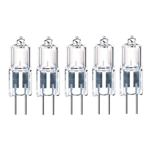 ShuoHui G4 12V 20W Halogen Light Bulb, G4 Halogen 20W Bulbs, Dimmable Warm White 2800K, Long Life Halogen Lamps G4 20 Watt for Under Cabinet Puck Light (5) von ShuoHui