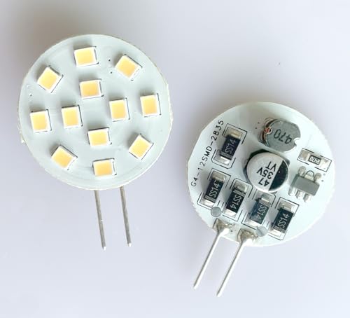 ShuoHui G4 LED Light Bulbs, 2W Halogen Equivalent, G4/GU4/GZ4 Bi-Pin Base, AC/DC12V, 3000K, 120°Wide Angle (2) von ShuoHui