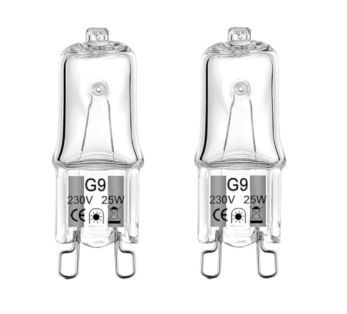 ShuoHui Halogen G9 25 W 230 V Oven Lamp for Oven and Microwave Applications 300 °C Heat Resistant Bulbs (10) von ShuoHui