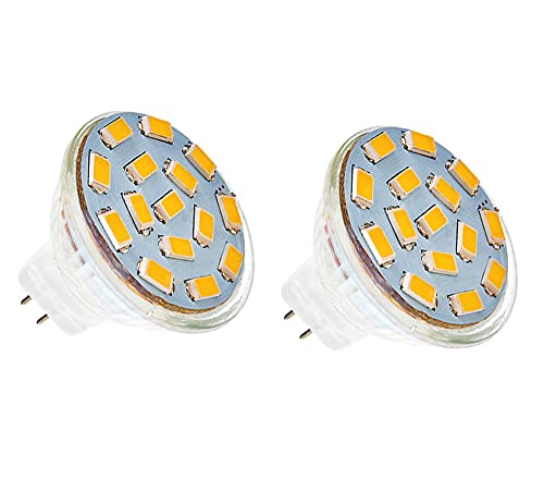 ShuoHui MR11 GU4 LED Lampen Warmweiss 3W AC/DC 12V, 3000K, 400Lm, Ersatz für 30W Halogenlampen Glühlampen, MR11 LED Leuchtmittel klein Birne Spot Licht (2) von ShuoHui