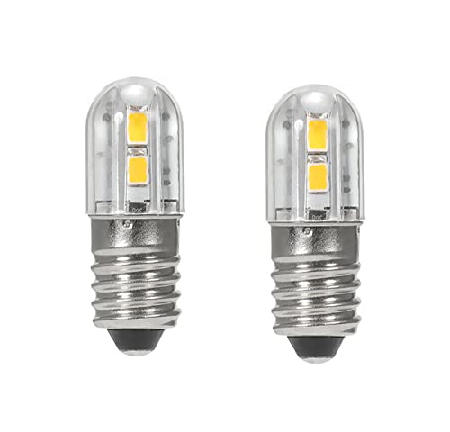 ShuoHui Schraubsockel E10 LED - Ersatz Beleuchtung kalt Weiß Sparlampe - 6V 4 SMD Chips 6000K Upgrade für Scheinwerfer Taschenlampen Taschenlampe (4)… von ShuoHui