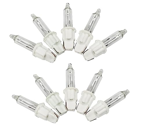 ShuoHui Spitzkerze E10 24V / 3 W Topkerze/Riffelkerze/Spitzschaftkerze für Schwibbogen u. Lichterketten für 9 Brennstellen klar (5) von ShuoHui