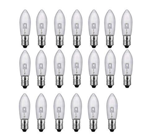 ShuoHui Warmweiß E10 LED-Ersatzlampen Glühbirnen Topkerze für Lichterkette 9V-55V AC 0.2W 3000K 20LM (100) von ShuoHui