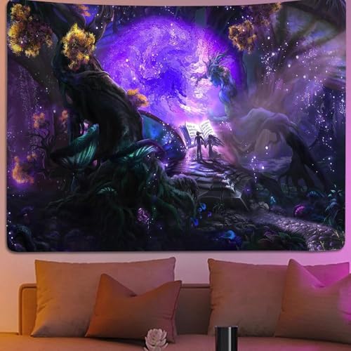 Shuqio Tiefrote magische Vorhänge schwarzer Teppich Wandverkleidung Wanddekoration Wandteppich Teleportation geeignet für Schlafzimmer Wohnzimmer Computerzimmer Wohnraumdekoration von Shuqio