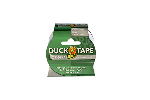Duck Tape Original, Hochfestes, wasserfestes Gaffer- und Rohr-Klebeband, silberfarben, Reparaturband, 50 mm x 10 m von Duck