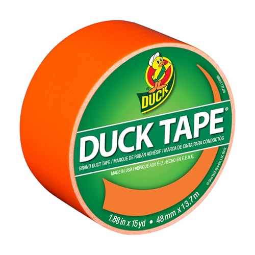 Duck Tape Gewebe-Klebeband, einfarbig, Neonorange, Reparieren, Basteln, Personalisieren, Dekorieren und als Lernmaterial, 48 mm x 13,7 m von Duck