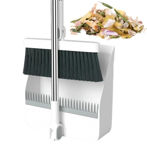 Shurzzesj Besen Und Kehrschaufel Set Mit Langem Stiel, 180 Grad Drehbar Camping Kehrbesen Innen Und Schaufel, Kehrmaschine Und Kehrschaufel Combo, Aufrechter Kehrschaufel, Broom and Dustpan Set von Shurzzesj