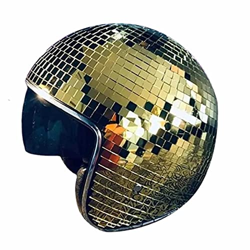 Shurzzesj Discokugel Hüte Mit Einziehbarem Visier | Discokugel-Hüte Disco-Helm | Disco- -Helme | Glitzer Spiegel Glas Discokugel Hut Helm Für Damen Herren DJ Club Bühne Bar Hochzeit von Shurzzesj