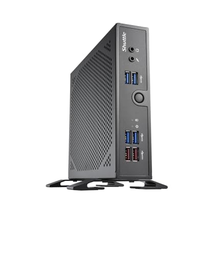 Shuttle XPC slim Barebone, Intel i3-1315U, 2x LAN (1x 2.5Gbit,1x 1Gbit), 1xCOM,1xHDMI,1xDP, 1x VGA, luefterlos, 24/7 Dauerbetrieb, 1,3L Groeße PC, Mini-PC Barebone, (DS50U3) von Shuttle