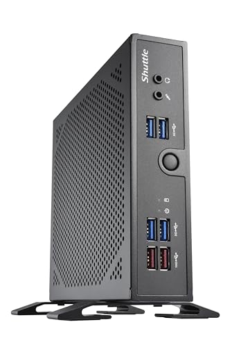 Shuttle XPC Slim Barebone DS50U, Intel Celeron 7305, 2X LAN (1x 2.5Gbit,1x 1Gbit), 1xCOM,1xHDMI,1xDP, 1x VGA, lüfterlos, 24/7 Dauerbetrieb von Shuttle