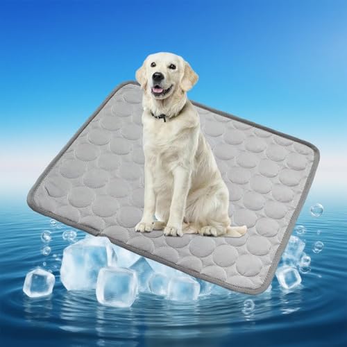 Shwdsy 1 Stück Hund Kühlmatte, Grau Selbstkühlende Hundematte, 50 × 40 cm Kühlkissen Hund, Gute Wärmeissipation, Weich und Hautfreundlich, Geeignet für Haustierhunde und Katzen Geeignet von Shwdsy