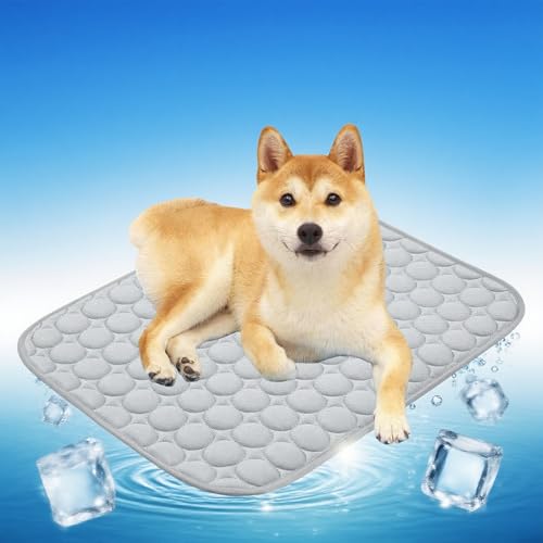 Shwdsy 1 Stück Kühlkissen Hund, Grau Hund Kühlmatte, 62 × 50 cm Selbstkühlende Hundematte, Gute Wärmeissipation, Weich und Hautfreundlich, Geeignet für Haustierhunde und Katzen Geeignet von Shwdsy