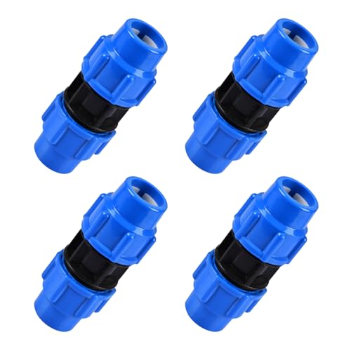 Shwdsy 3/4 Zoll PE Rohr Verschraubung, Blau Wasserleitung Verbinder, PE-rohr-Schnellverbinder PP Material, mit Leckdichtem Dichtring, Geeignet für Haus, Garten, Bewässerungssystem von Shwdsy
