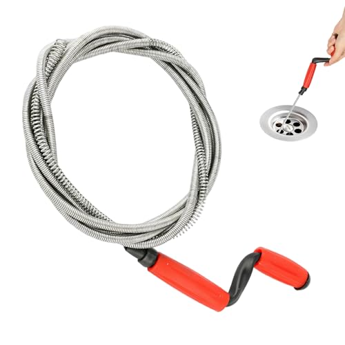Shwdsy Abflussspirale, 4,2 m x 6 mm Rohrreiniger Spirale, Handkurbel Flexible Reinigungsspirale Abfluss, für Freimachen Toilette, Verstopfungsbeseitigung Spülbecken, Abflüsse von Shwdsy