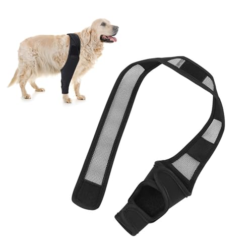 Shwdsy Gummi Verband Hund, Verstellbar Leckschutz Hund Hinterbein, Schwarz Hundebeinschutz, zur Stützung und zum Schutz der Vorder- und Hinterbeine von Hunden von Shwdsy