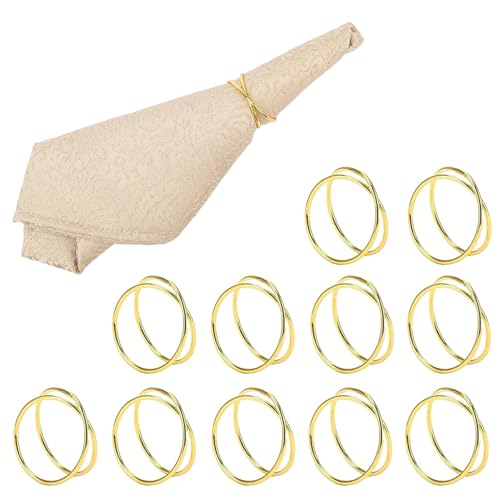 Shwdsy Zinklegierung Serviettenringe,12 Stück Goldene Serviettenschring, Serviettenringe Gold, Doppelt Gewundenes Rundes Design Serviettenring, Geeignet für Partys, Bankette und Abendessen Shwdsy Zinklegierung Serviettenringe,12 Stück Goldene Serviettenschring, Serviettenringe Gold, Doppelt Gewundenes Rundes Design Serviettenring, Geeignet für Partys, Bankette und Abendessen von Shwdsy