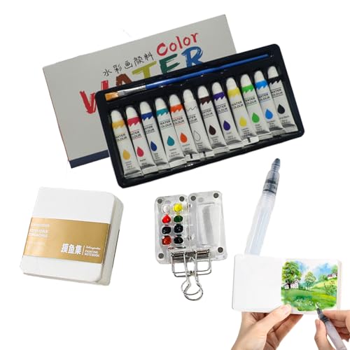 Aquarellfarben-Set, Reise-Wasserfarben-Set, professionelle Künstlerpalette für Anfänger, Liebhaber, Outdoor von Shxupjn