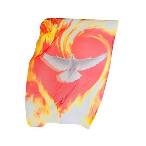 Lob Tanzfahnen | Lob Dance Fire Banner mit skalierbaren Stäben - Chiffon Bühnenrequisiten für Praxis Konzerte Gebet Christian Anfänger Konferenzen Events Musiker von Shxupjn