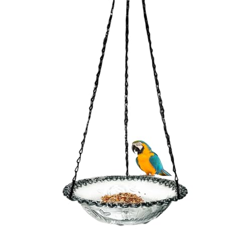 Vogeltränke Futterstation | Wasserfutterspender für Vögel | Metallaufhänger Vogelhaus für Garten Natur Sichtfenster Deck Geländer Wildlife Hinterhof Hof Baumzaun Terrasse Rasen von Shxupjn