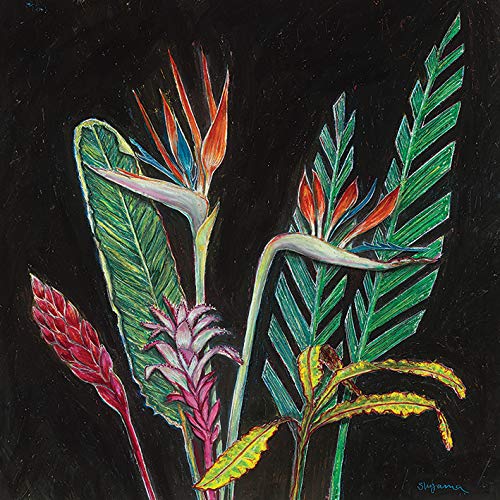 Shyama Ruffell Dark Tropical I 40 x 40cm Canvas Print Leinwanddruck, Mehrfarbig, 40 x 40 cm von Shyama Ruffell