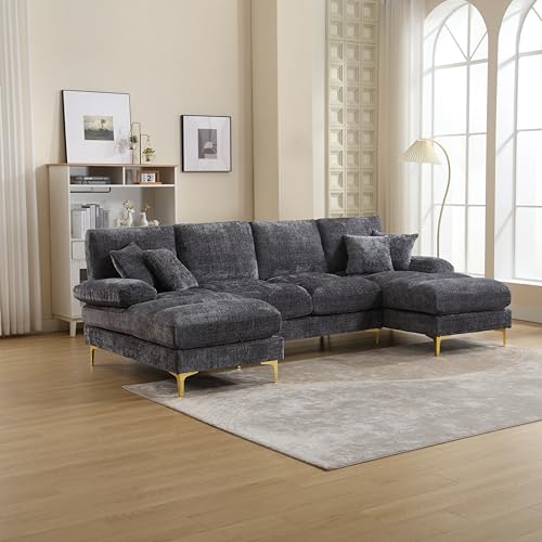 Modernes Chenille U-Shape Sektionssofa groß mit doppelten Liegesitzen für Wohnzimmer Schlafzimmer Büro Wohnung Villa Zuhause am Kamin Modernes Chenille U-Shape Sektionssofa groß mit doppelten Liegesitzen für Wohnzimmer Schlafzimmer Büro Wohnung Villa Zuhause am Kamin von Shye
