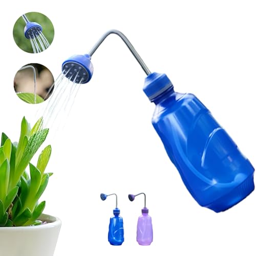 Shyllin Gießbrause 450ml,Gießkanne Brause,Gartengießkanne mit Abnehmbarer Brause mit weicher Flasche, geeignet für kleine Pflanzen, Setzlinge, Topfpflanzen(Blau) von Shyllin
