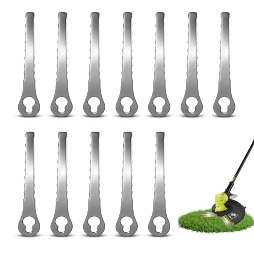 Shyllin Rasentrimmer Ersatzmesser Metall, 12 Stück Replacement Blades for Trimmer, Metallmesser für Rasentrimmer, Rasentrimmer Klingen Metall, Rasenmäherklinge Ersetzen von Shyllin
