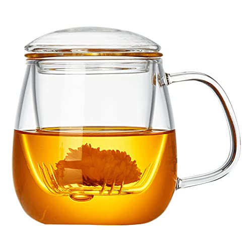 Shylve Teetasse mit deckel und Sieb Teeglas all in one 550ml Sieb und Deckel bleifreie transparente Teetasse für Teebeutel, loser Teeblatt, leicht zu reinigen, hitzebeständig Shylve Teetasse mit deckel und Sieb Teeglas all in one 550ml Sieb und Deckel bleifreie transparente Teetasse für Teebeutel, loser Teeblatt, leicht zu reinigen, hitzebeständig von Shylve