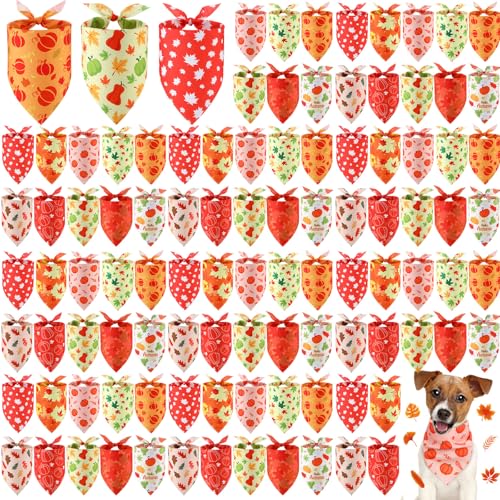 Shyyween Herbst-Hundehalstücher, Ahornblätter, Halstücher für Hunde, weich, verstellbar, Dreieckstücher mit Kürbismuster, für kleine, mittelgroße und große Haustiere, Herbstkostüm, 100 Stück Shyyween Herbst-Hundehalstücher, Ahornblätter, Halstücher für Hunde, weich, verstellbar, Dreieckstücher mit Kürbismuster, für kleine, mittelgroße und große Haustiere, Herbstkostüm, 100 Stück von Shyyween