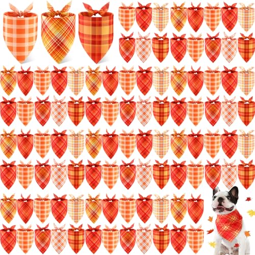 Shyyween Hundehalstücher für den Herbst, weich, verstellbar, Dreieckstuch für kleine, mittelgroße und große Haustiere, Herbstkostüm, 100 Stück Shyyween Hundehalstücher für den Herbst, weich, verstellbar, Dreieckstuch für kleine, mittelgroße und große Haustiere, Herbstkostüm, 100 Stück von Shyyween