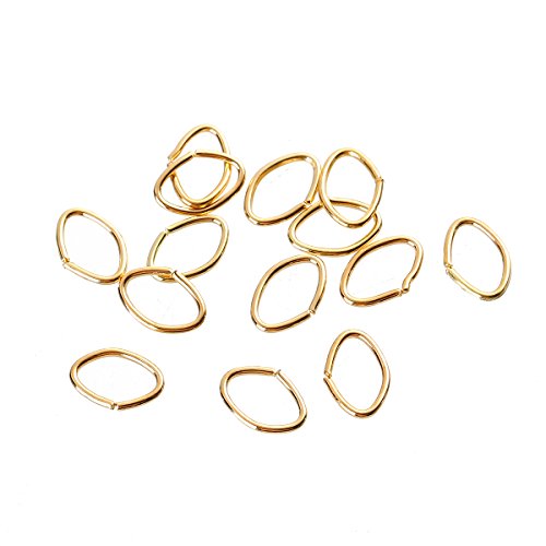 SiAura Material ® - 1000x Binderinge Oval, Offen, 5 x 8 mm, Goldfarben von SiAura Material