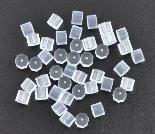 SiAura Material ® - 1000x Gummi Ohrstopper Transparent, 3x3mm von SiAura Material