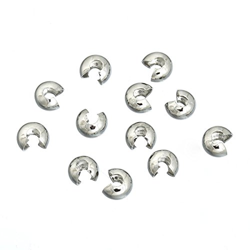 SiAura Material ® - 20 Stück Quetschperlen Rund, Silberfarben, 5mm von SiAura Material