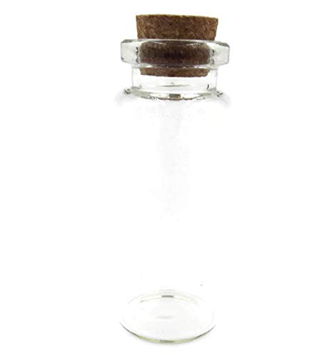 SiAura Material ® - 5 Stück, Mini – Glasflaschen mit Korken, Zylinderform, 2,2cmx6,5cm von SiAura Material