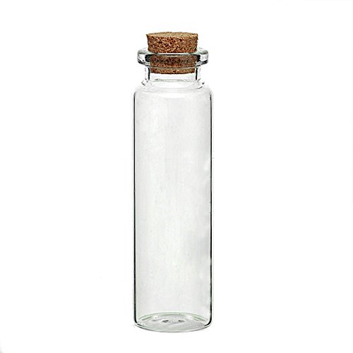 SiAura Material ® - 5 Stück, Mini – Glasflaschen mit Korken, Zylinderform, 7,9cmx2,2cm von SiAura Material