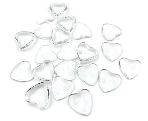 SiAura Material ® - 50 Stück Glascabochons Glassteine Klebestein 16x16mm Herzform von SiAura Material