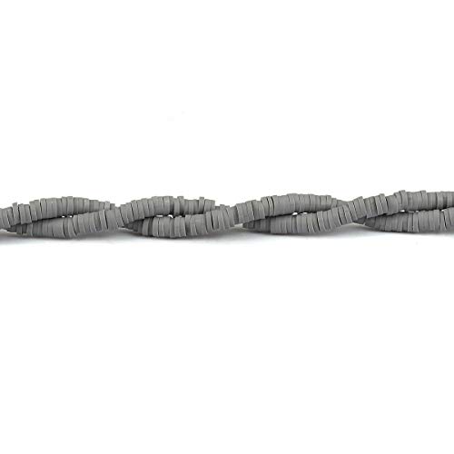 SiAura Material 2 Stränge Polymer Clay Tonperlen, 4mm Durchmesser, grau von SiAura Material