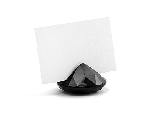 SiDeSo® 10 Tischkartenhalter Diamanten viele Farben Hochzeit Feier Tischdeko Platzkarten (schwarz) von SiDeSo
