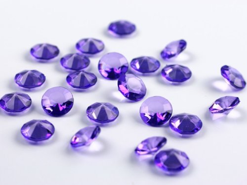 SiDeSo® Dekosteine 1000 Stück 12mm 1,2cm Diamanten Acryl Tischdeko Hochzeit (violett) von SiDeSo