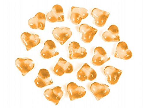 SiDeSo® Dekosteine Herzen 30 Stück viele Farben Acryl Tischdeko Streudeko Hochzeit (orange Gold) von SiDeSo