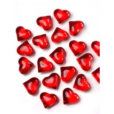 SiDeSo® Dekosteine Herzen 30 Stück viele Farben Acryl Tischdeko Streudeko Hochzeit (rot) von SiDeSo